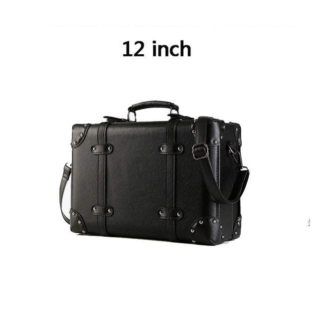 LeTrend Retro Rolling Luggage Spinner Vintage Leather Suitcase Wheel Trolley Women Travel Bag Men Trunk Student Carry On Luggage